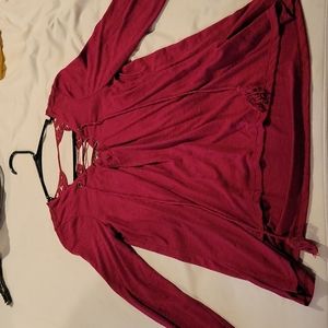 Maroon Laced Back Blouse